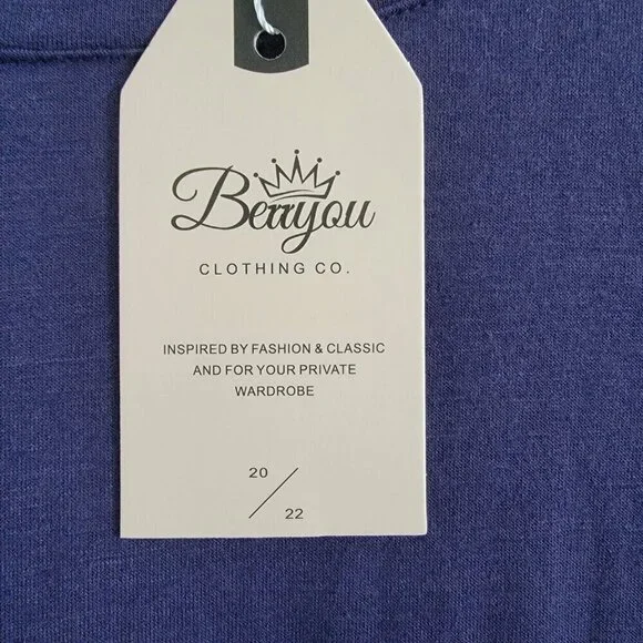 NWT Blue Berryou Short Sleeve Pocket Ruffle Swing Casual Shift Dress Size Small - Picture 10 of 16